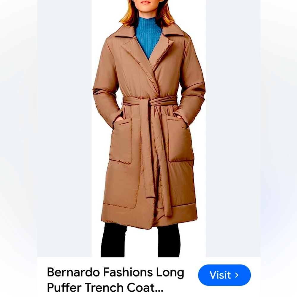 NWOT! Bernardo puffer trenchcoat brand new never worn! Size small